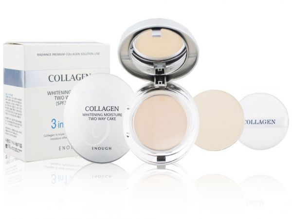 COLLAGEN BRIGHTENING POWDER + ENOUGH COLLAGEN WHITENING MOISTURE TWO WAY CAKE 3 IN 1 REFILL